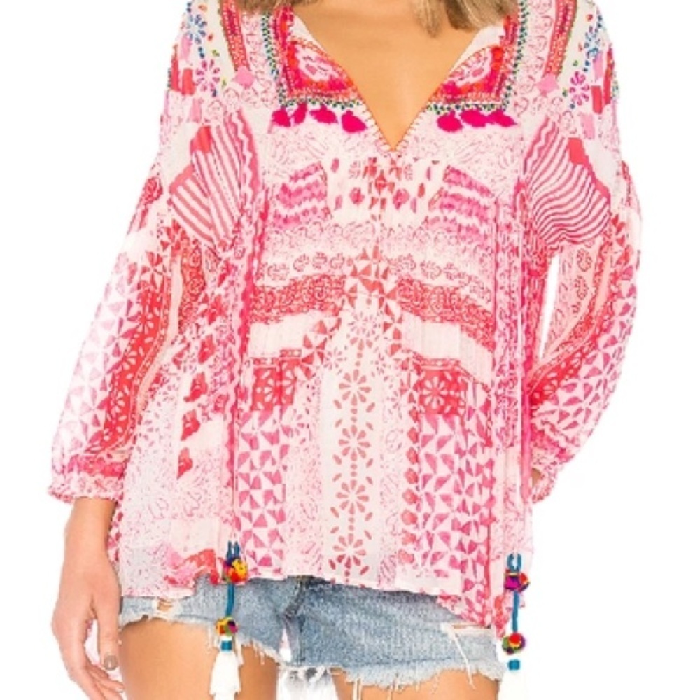 Hemant & Nandita NWT Pink Esoteric Top